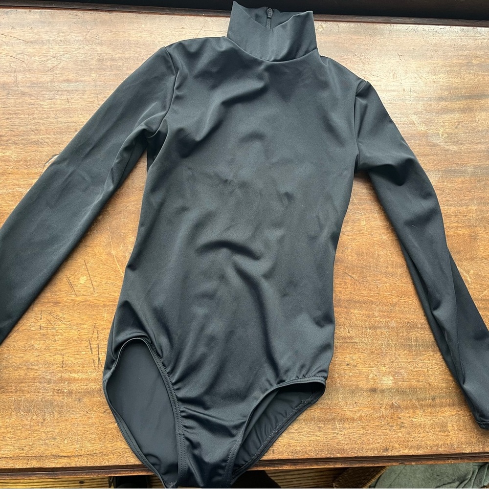 Balera Kids Black Long-Sleeve Mock Neck Leotard